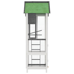 vidaXL Aviary Grey 60x58.5x160 cm Solid Pine Wood