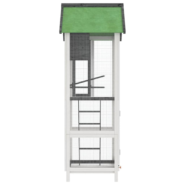 vidaXL Aviary Grey 60x58.5x160 cm Solid Pine Wood