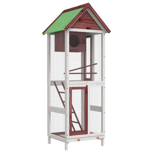vidaXL Aviary Mocha 60x58.5x160 cm Solid Pine Wood