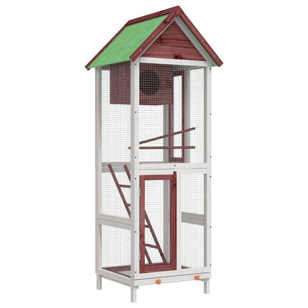 vidaXL Aviary Mocha 60x58.5x160 cm Solid Pine Wood