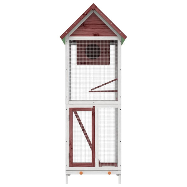 vidaXL Aviary Mocha 60x58.5x160 cm Solid Pine Wood