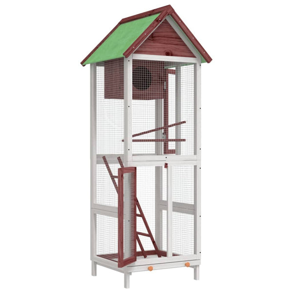 vidaXL Aviary Mocha 60x58.5x160 cm Solid Pine Wood