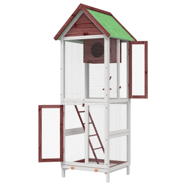 vidaXL Aviary Mocha 60x58.5x160 cm Solid Pine Wood