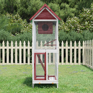vidaXL Aviary Mocha 60x58.5x160 cm Solid Pine Wood