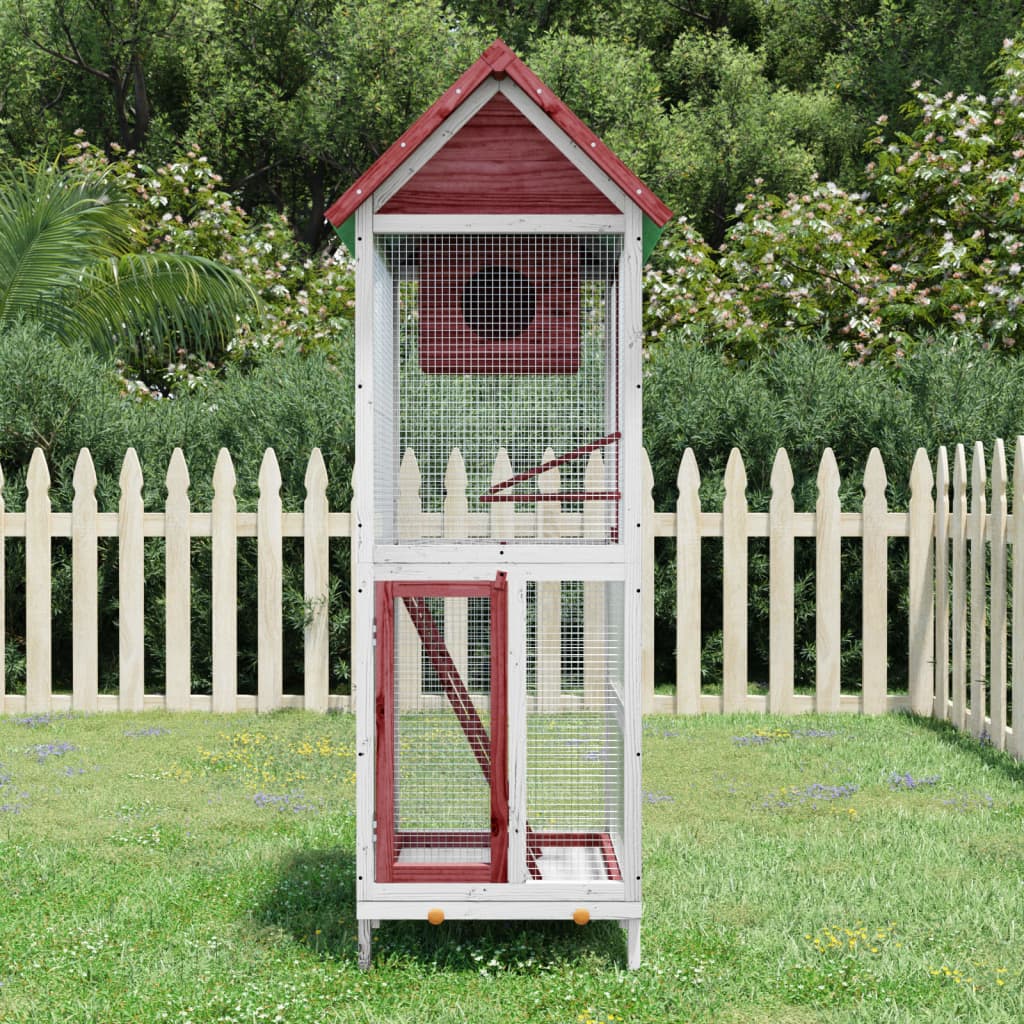 vidaXL Aviary Mocha 60x58.5x160 cm Solid Pine Wood