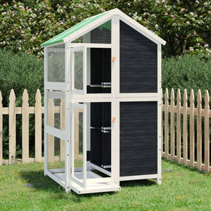 vidaXL Aviary Gray 97x81x152 cm Solid Pine Wood