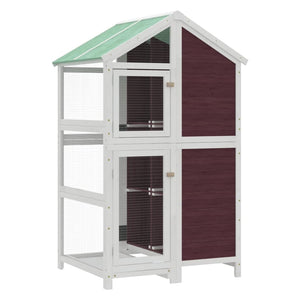 vidaXL Aviary Mocha 97x81x152 cm Solid Pine Wood