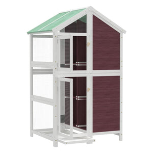 vidaXL Aviary Mocha 97x81x152 cm Solid Pine Wood