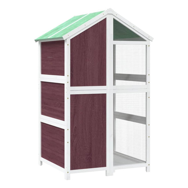 vidaXL Aviary Mocha 97x81x152 cm Solid Pine Wood
