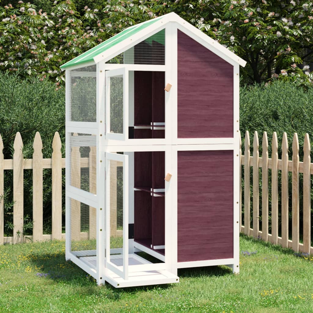 vidaXL Aviary Mocha 97x81x152 cm Solid Pine Wood