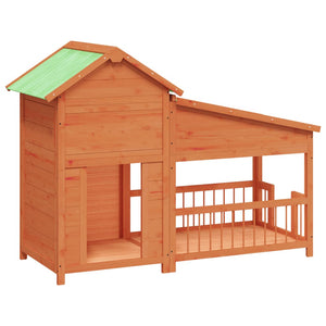 vidaXL Dog Kennel Brown 143x60.5x109 cm Solid Pine Wood