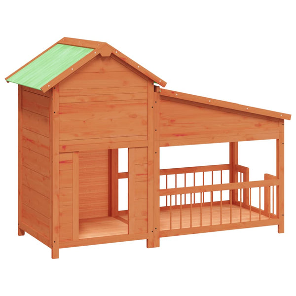 vidaXL Dog Kennel Brown 143x60.5x109 cm Solid Pine Wood
