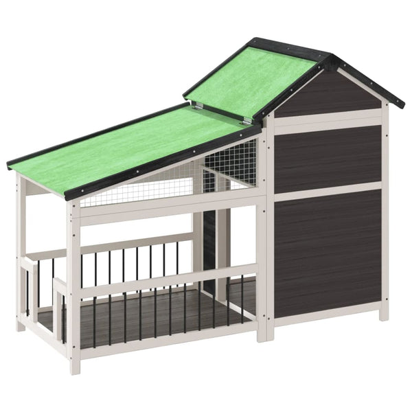 vidaXL Dog Kennel Grey 143x60.5x109 cm Solid Pine Wood