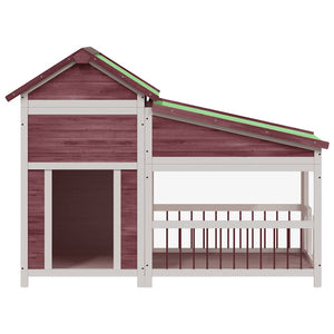 vidaXL Dog Kennel Mocha 143x60.5x109 cm Solid Pine Wood
