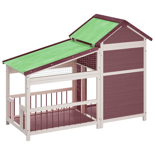 vidaXL Dog Kennel Mocha 143x60.5x109 cm Solid Pine Wood