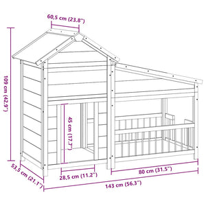 vidaXL Dog Kennel Mocha 143x60.5x109 cm Solid Pine Wood