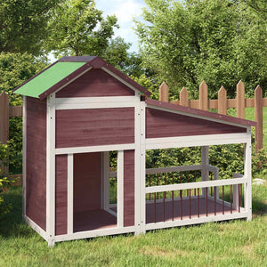 vidaXL Dog Kennel Mocha 143x60.5x109 cm Solid Pine Wood