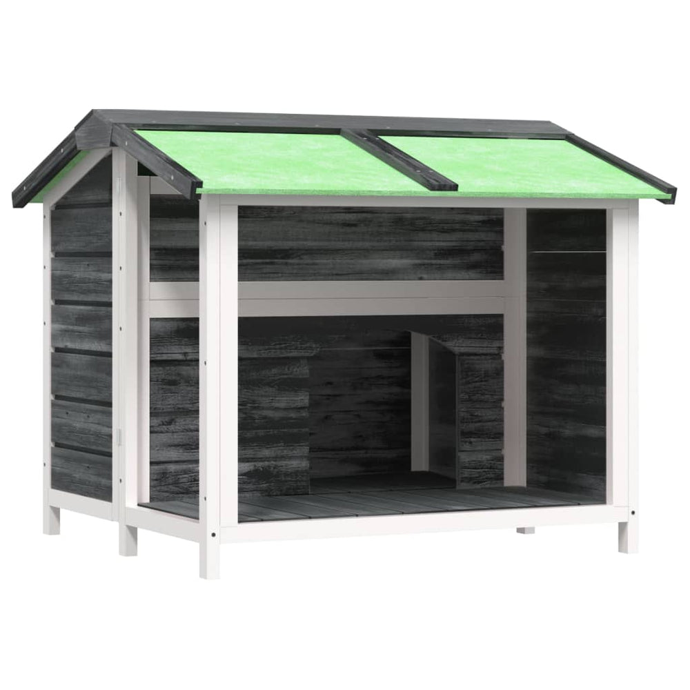 vidaXL Dog Kennel Grey 96x87x80.5 cm Solid Pinewood