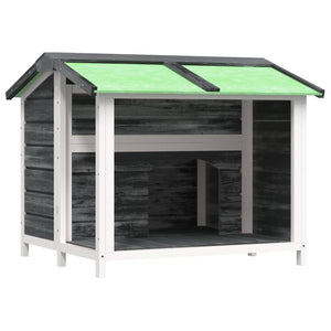 vidaXL Dog Kennel Grey 96x87x80.5 cm Solid Pinewood