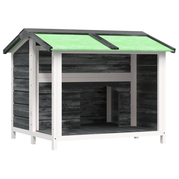 vidaXL Dog Kennel Grey 96x87x80.5 cm Solid Pinewood