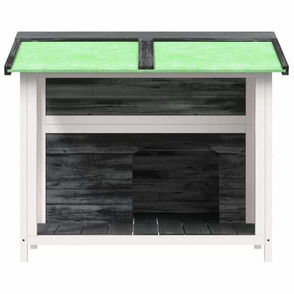 vidaXL Dog Kennel Grey 96x87x80.5 cm Solid Pinewood