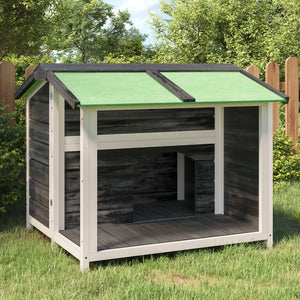 vidaXL Dog Kennel Grey 96x87x80.5 cm Solid Pinewood