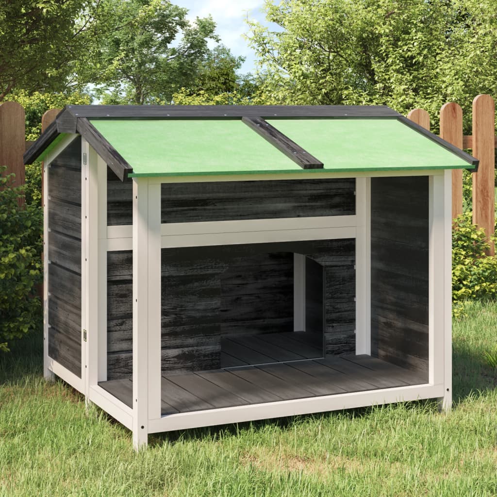 vidaXL Dog Kennel Grey 96x87x80.5 cm Solid Pinewood