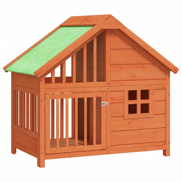 vidaXL Dog Kennel Brown 96x60.5x87 cm Solid Pinewood