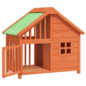 vidaXL Dog Kennel Brown 96x60.5x87 cm Solid Pinewood