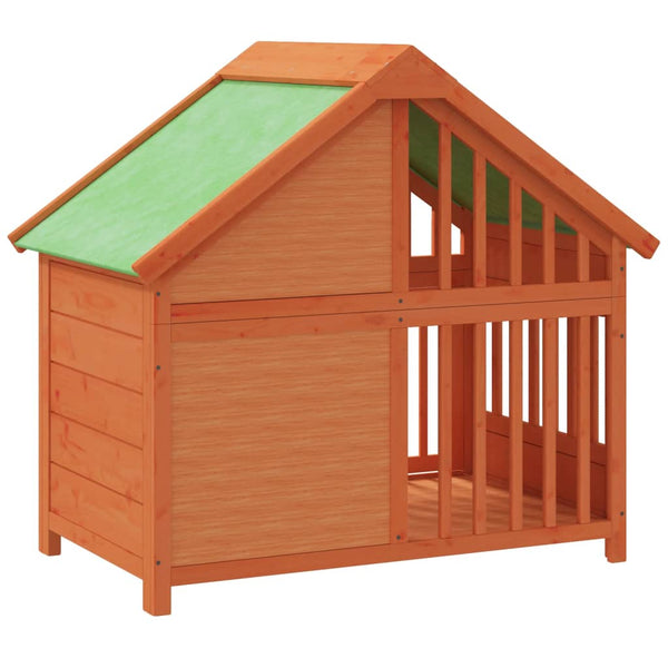 vidaXL Dog Kennel Brown 96x60.5x87 cm Solid Pinewood