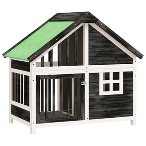 vidaXL Dog Kennel Grey 96x60.5x87 cm Solid Pine Wood