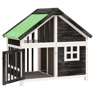 vidaXL Dog Kennel Grey 96x60.5x87 cm Solid Pine Wood
