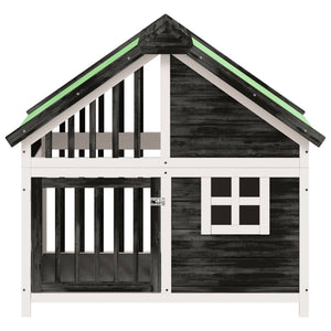 vidaXL Dog Kennel Grey 96x60.5x87 cm Solid Pine Wood