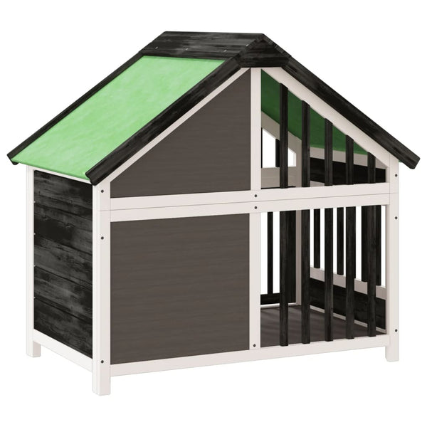 vidaXL Dog Kennel Grey 96x60.5x87 cm Solid Pine Wood