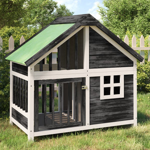 vidaXL Dog Kennel Grey 96x60.5x87 cm Solid Pine Wood