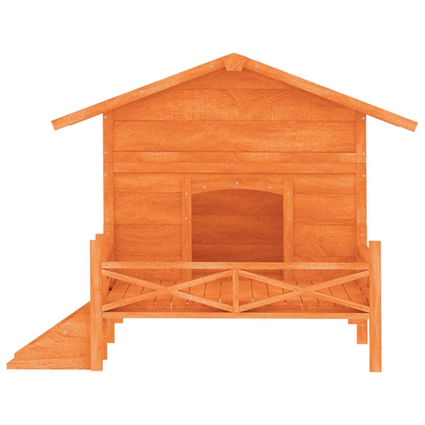 vidaXL Dog Kennel Brown 159x120x88.5 cm Solid Pinewood