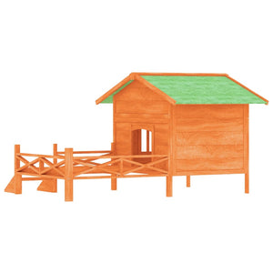 vidaXL Dog Kennel Brown 159x120x88.5 cm Solid Pinewood