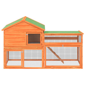 vidaXL Rabbit Hutch Brown 185.5x60.5x109.5 cm Solid Pine Wood