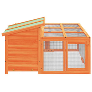 vidaXL Rabbit Hutch Brown 144x123x67.5 cm Solid Pine Wood