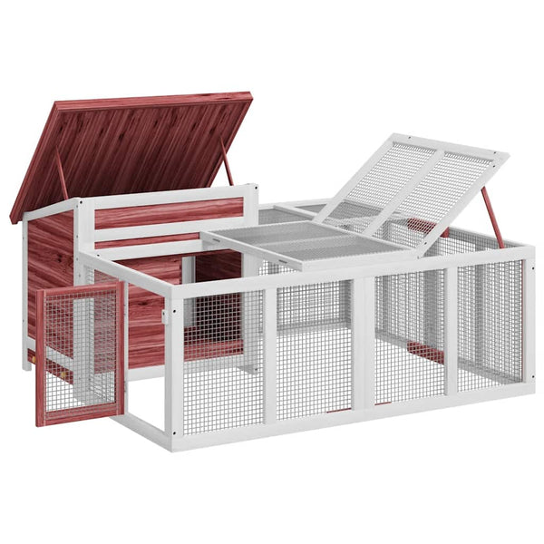 vidaXL Rabbit Hutch Mocha 144x123x67.5 cm Solid Pine Wood