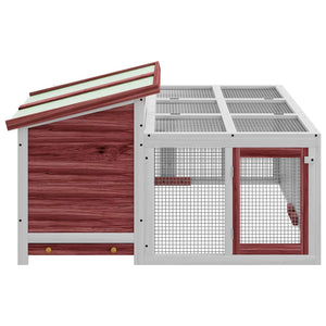 vidaXL Rabbit Hutch Mocha 144x123x67.5 cm Solid Pine Wood