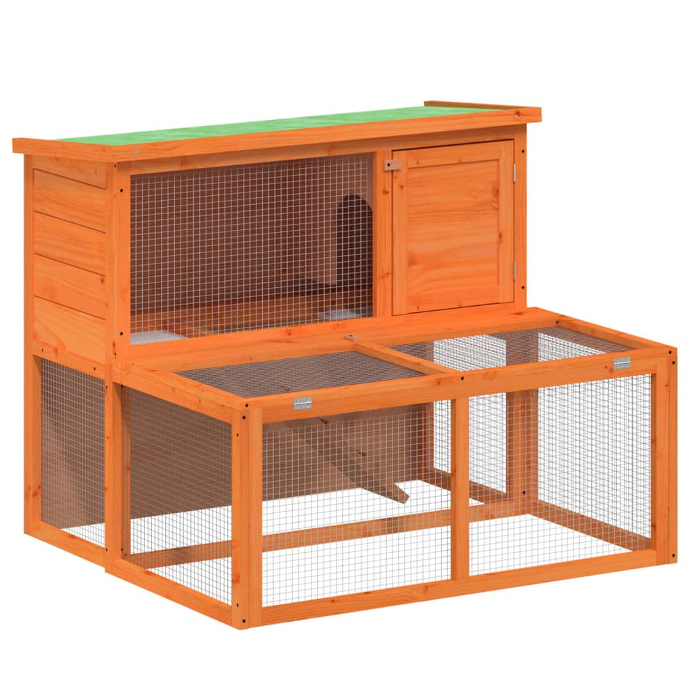 vidaXL Rabbit Hutch Brown 102x90x84.5 cm Solid Pine Wood