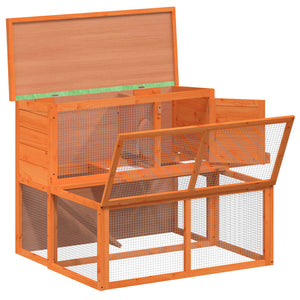 vidaXL Rabbit Hutch Brown 102x90x84.5 cm Solid Pine Wood