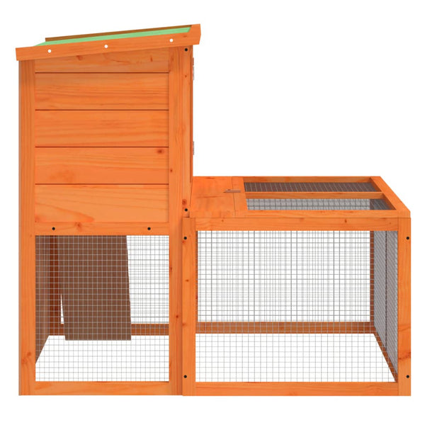 vidaXL Rabbit Hutch Brown 102x90x84.5 cm Solid Pine Wood