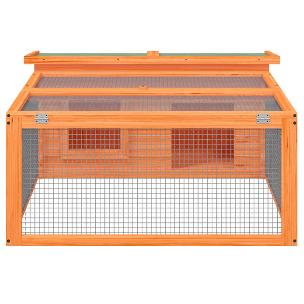 vidaXL Rabbit Hutch Brown 117.5x97x47.5 cm Solid Pine Wood