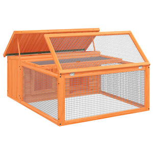 vidaXL Rabbit Hutch Brown 117.5x97x47.5 cm Solid Pine Wood