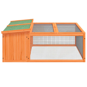 vidaXL Rabbit Hutch Brown 117.5x97x47.5 cm Solid Pine Wood
