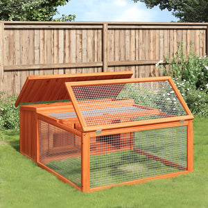 vidaXL Rabbit Hutch Brown 117.5x97x47.5 cm Solid Pine Wood
