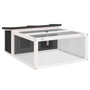 vidaXL Rabbit Hutch Grey 117.5x97x47.5 cm Solid Pinewood