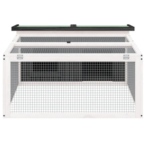 vidaXL Rabbit Hutch Grey 117.5x97x47.5 cm Solid Pinewood